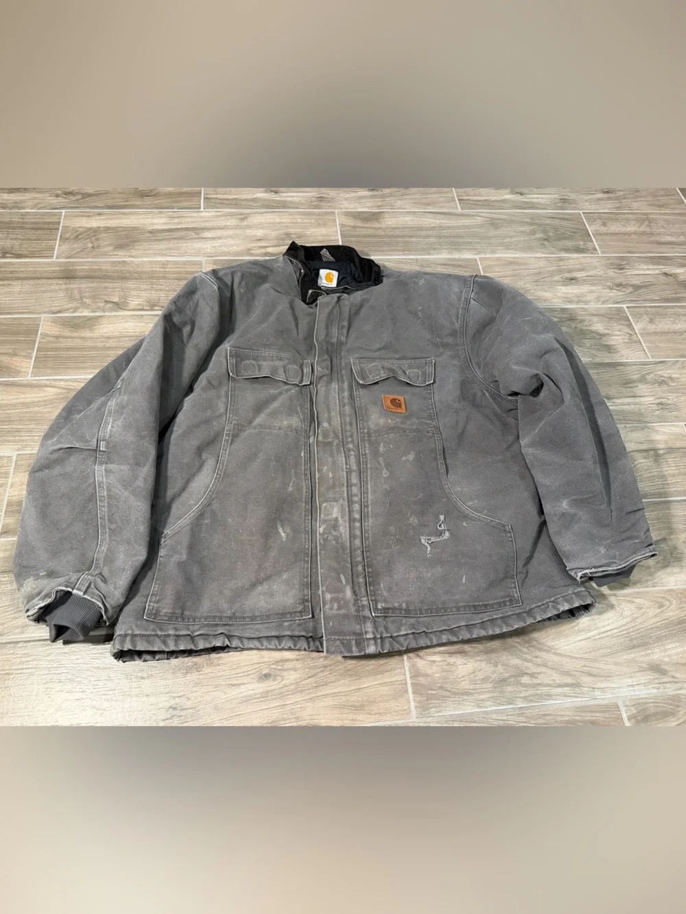 Vintage Carhartt C26 GVL Sandstone Traditional Coat Mens Quilted Canvas 2XL